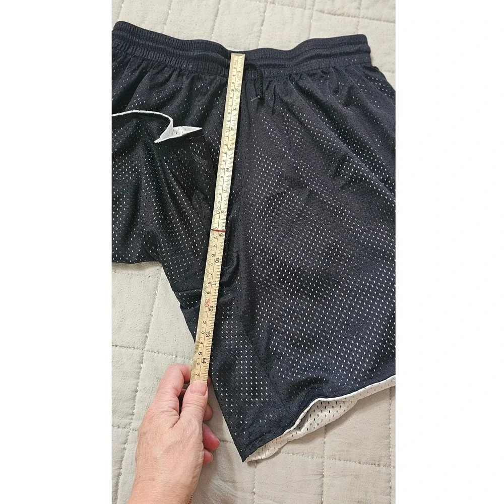Nike Kids Reversible Mesh Athletic Basketball Shorts Black White Swoosh